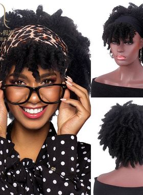 h非洲  弹力dband black头带假发eawigwomen假发for发带 美国黑人