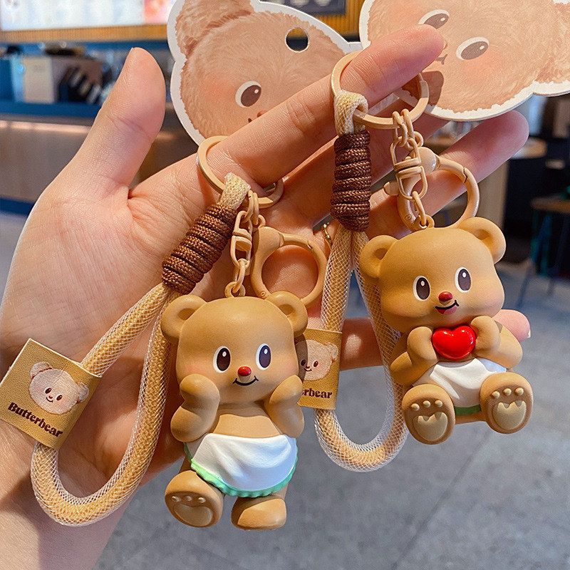 钥匙扣小熊注塑解压黄油创意挂件