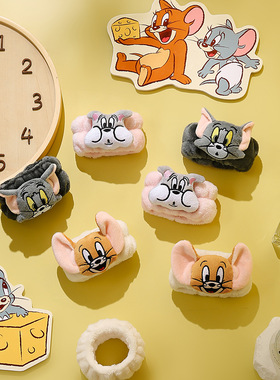 猫和老鼠毛绒挂件手腕带童年卡通动物公仔挂饰情侣闺蜜吸水发带