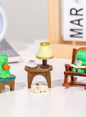 装饰品桌面摆件手工小办公桌摆件萌粒高级感可爱创意公仔工位树脂
