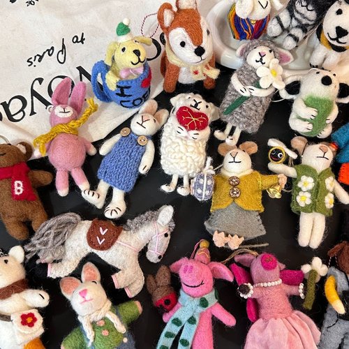 纯手工韩系羊毛毡挂件ins风高颜值钥匙扣玩偶趣味miu系包挂件配件