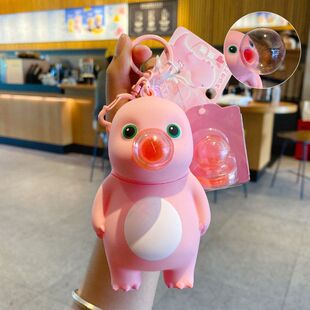 奶龙吹泡泡大号情侣挂件粉限定钥匙扣潮流钥匙链公仔正版解压书包