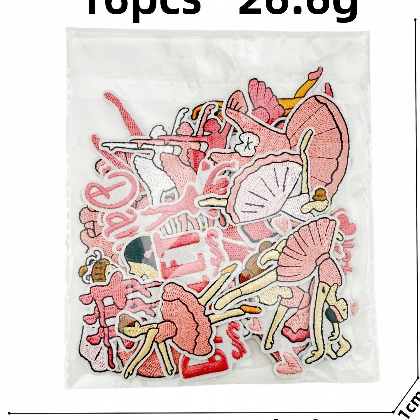 卡通芭蕾刺绣布贴粉色系列舞蹈艺术补丁贴装饰电脑绣花熨烫款