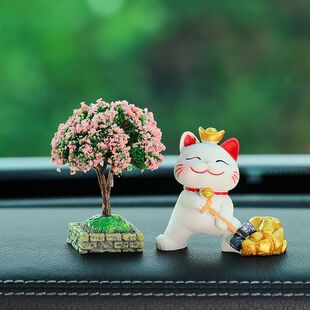 车载新款 饰女高级感2025 装 饰品车内招财猫内饰汽车摆件用品创意装