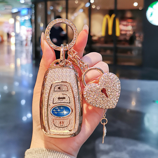 斯巴鲁森林人钥匙套斯巴鲁力狮XV专用傲虎BRZ车高档壳锁匙扣包女