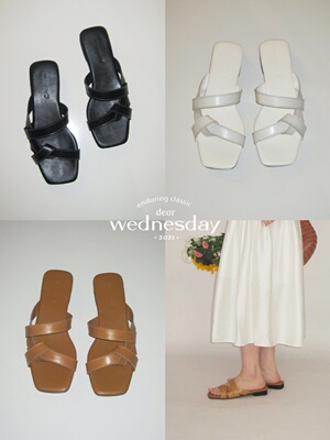 WDDY平底日常缝线手工鞋拖鞋