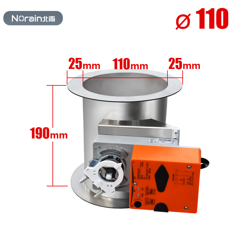 快速型不锈钢模拟量电动风阀 2秒快速响应圆形矽胶密封风量调节阀