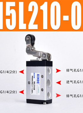 M5B210-08 M5R210-06 CDLY两位五通机械阀气动开关按钮手动换向阀