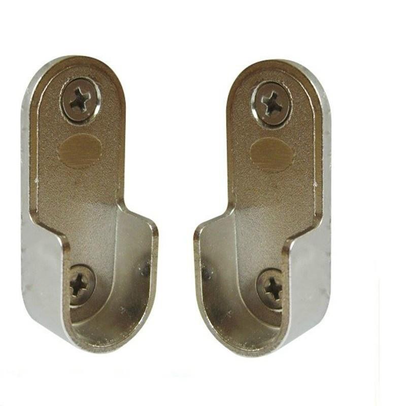 加厚衣柜挂衣杆衣橱晾底座五金卡扣挂钩不锈钢托支架配件固定底座