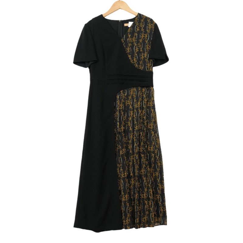 睐牌精选品牌女装高端休闲时尚气质百搭女黑花色连衣裙睐A2-17263