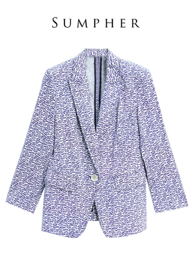 卡利亚里品牌撤柜折扣高端时尚气质百搭紫色外套A34-W0181