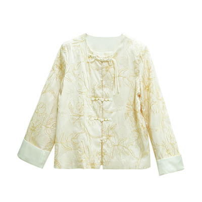 【莹莹高定】新品国风高定款新中式高端时尚金杏色外套-61030