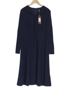 慕天姿精选品牌女装高端时尚气质百搭藏蓝连衣裙慕天姿A4-17866