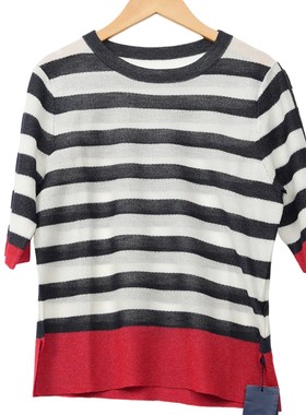 睐牌精选品牌女装高端休闲时尚气质百搭女蓝条纹针织衫睐A2-29276