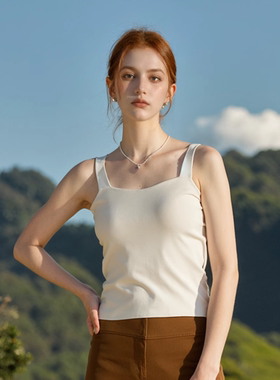【卡利亚里】秋款折扣女装高端洋气百搭气质白色背心-M0216