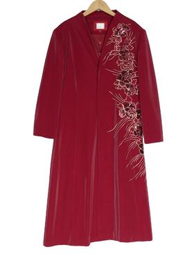 【六礼】精选品牌女装高端时尚气质百搭红色风衣A1-22037