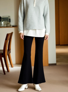 AM折扣女装品牌专柜年新款高端洋气百搭气质黑色裤子-51710