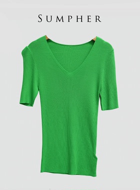 【广州杰哥Jack】SumpherAM专柜新款女时尚百搭绿色上衣-16180