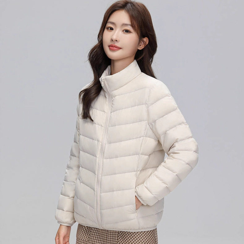 轻薄款羽绒服女2026年秋冬新款短款90白鸭绒冬立领显瘦休闲外套潮