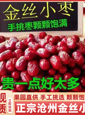 【农科院推荐】正宗沧州金丝小枣红枣特级金丝小枣河北官方旗舰店