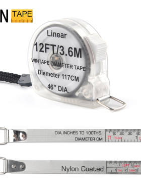 wintape透明外壳直径尺卷尺多功能树直径卷尺π拉尺园林尺树围尺