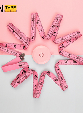 wintape稳泰粉色迷你小卷尺随身携带测量三围专用维度尺皮尺套装