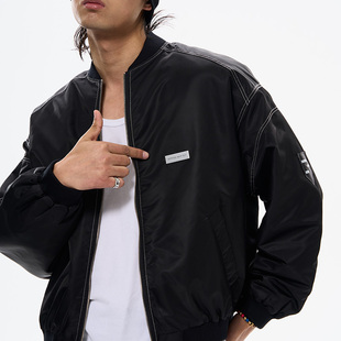 厚款 复古飞行员夹克棉服男冬季 宽松黑色棉衣保暖外套 美式 WAVYBOY