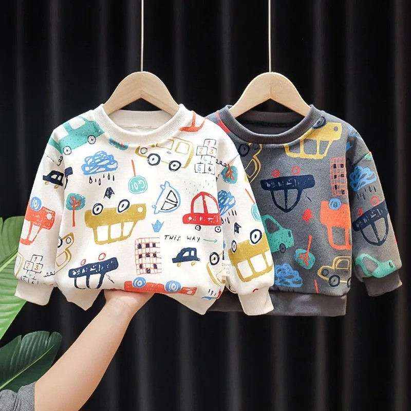 秋冬宝宝卫衣儿童圆领套头纯棉汽车卡通中小童洋气打底衫上衣潮,童装/婴儿装/亲子装,卫衣/绒衫,淘宝优惠券,粉丝福利购,淘宝优惠卷