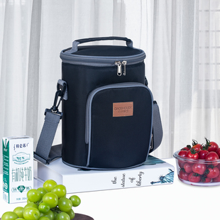 保温饭盒袋子手提饭兜铝箔加厚防水学生上班族圆形饭桶便携便当包