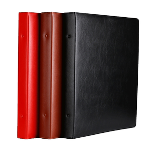 文件夹资料册透明插页打孔活页夹外壳相册图册证书奖状活页本8k保护套内页海报画册画夹活页收纳册子皮质定制