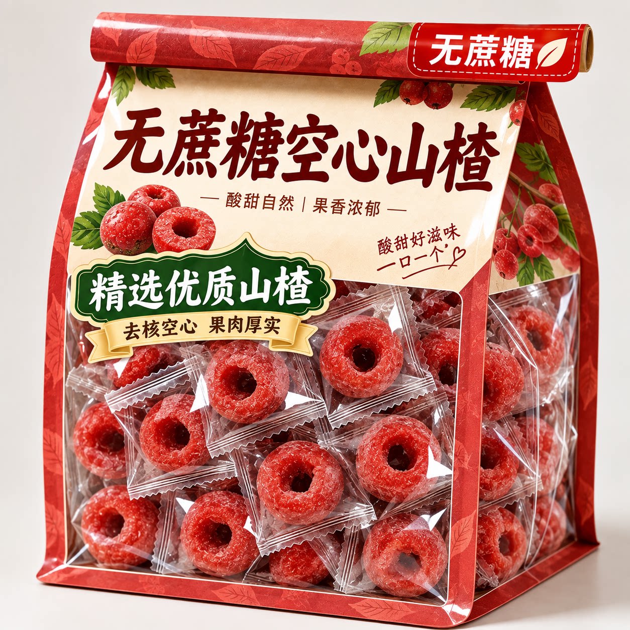 特级九蒸九晒空心山楂独立包装官方旗舰店无核果脯无蔗糖孕妇可吃