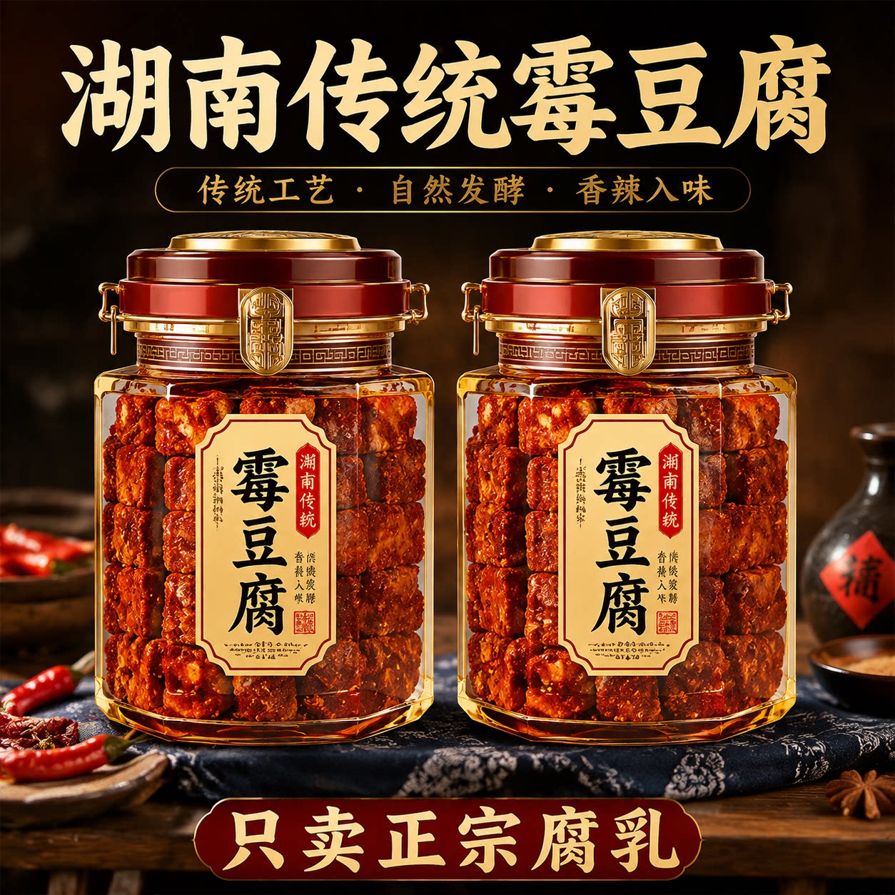 正宗老式豆腐乳霉豆腐湖南特产白溪农家风味麻辣纯手工现拌下饭菜