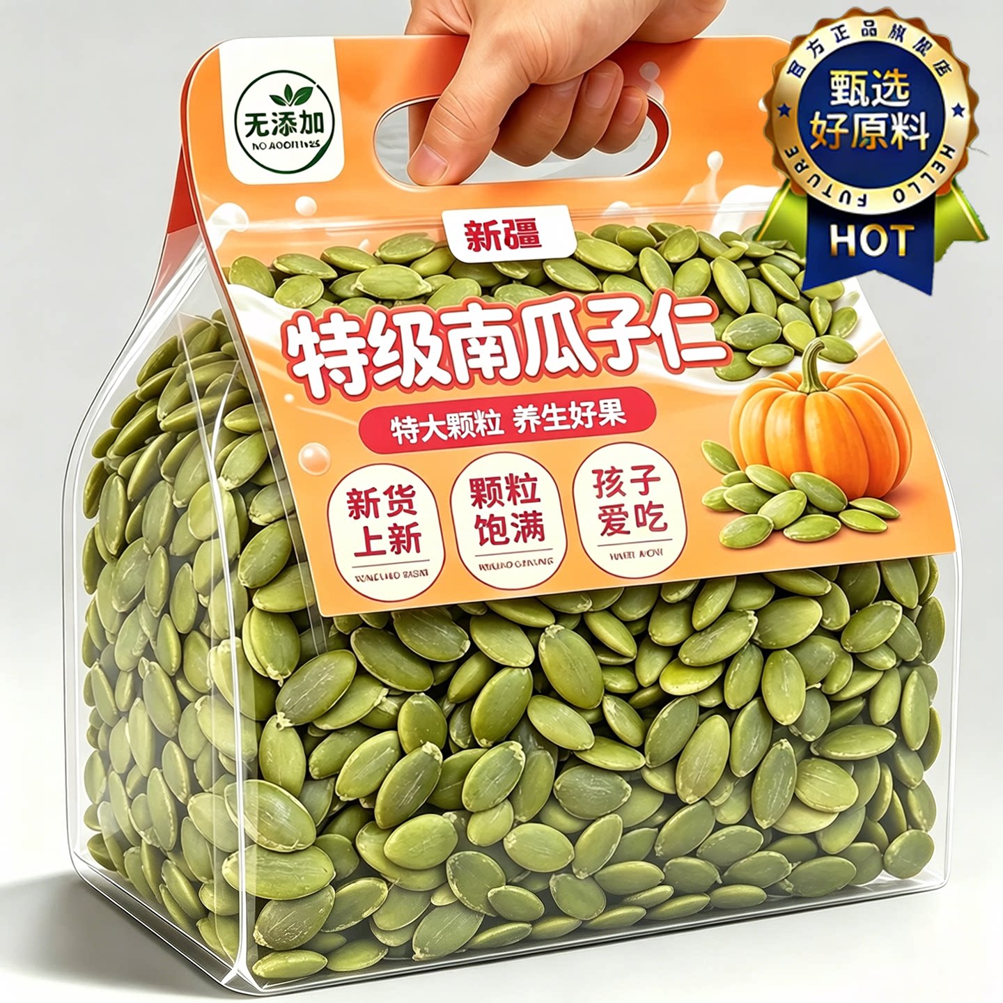 原味熟南瓜子仁正宗新疆阿勒泰生南瓜子仁旗舰店无糖去壳新货烘焙