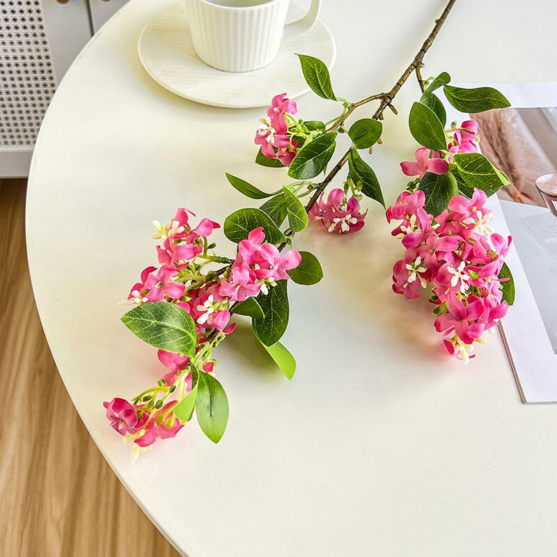 千里香丁香花仿真花3支套装店面摆设造景田园桌面布置花艺盆栽