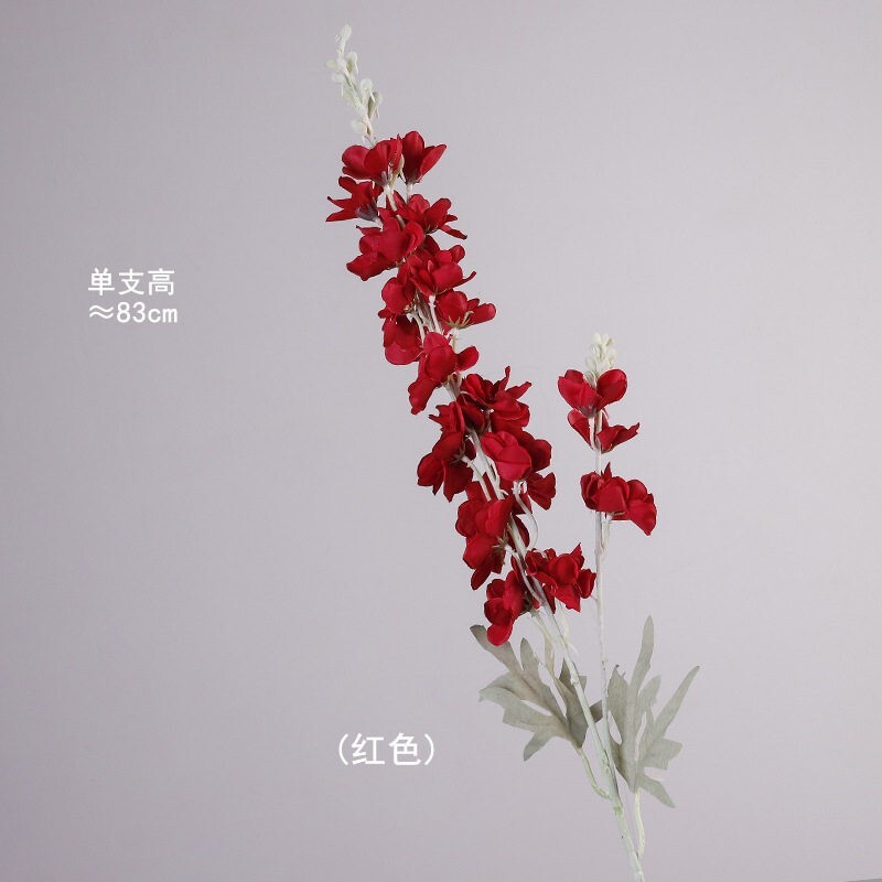 2叉飞燕草仿真花多款插花摄影摆设黄色婚庆仿真欧式拍照餐桌装饰