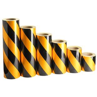 黑黄斜纹反光膜电杆反光贴交通反光标识贴定制防水安全警示膜贴