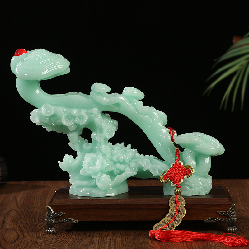 玉如意摆件玉石工艺品客厅装饰品