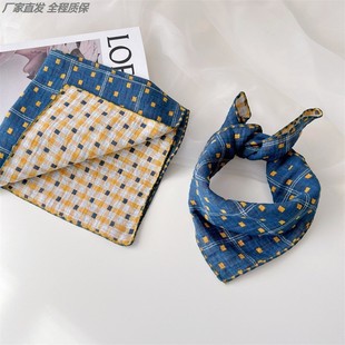 宝宝帅气格子婴幼儿童韩版百搭洋气口水巾凹造型领巾围潮黄色方巾