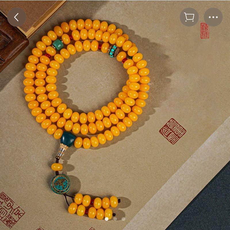 万物严选商行黄菩提子手串新中式经典装饰文玩108颗多圈佛珠手炼