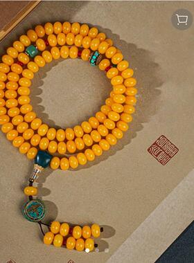 万物严选商行黄菩提子手串新中式经典装饰文玩108颗多圈佛珠手炼