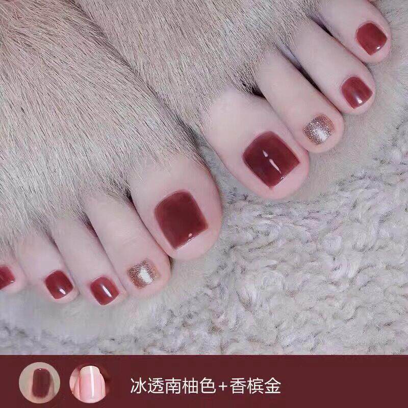 春脚指甲油脚趾0225夏烤免快干持久女爆闪显白孕妇脚指夏季不可剥