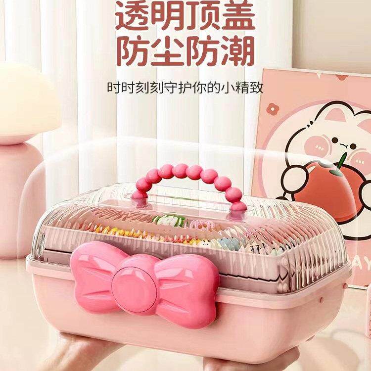 日本儿童发饰收纳盒女孩女童头饰饰品宝宝头绳皮筋大容量首饰盒子