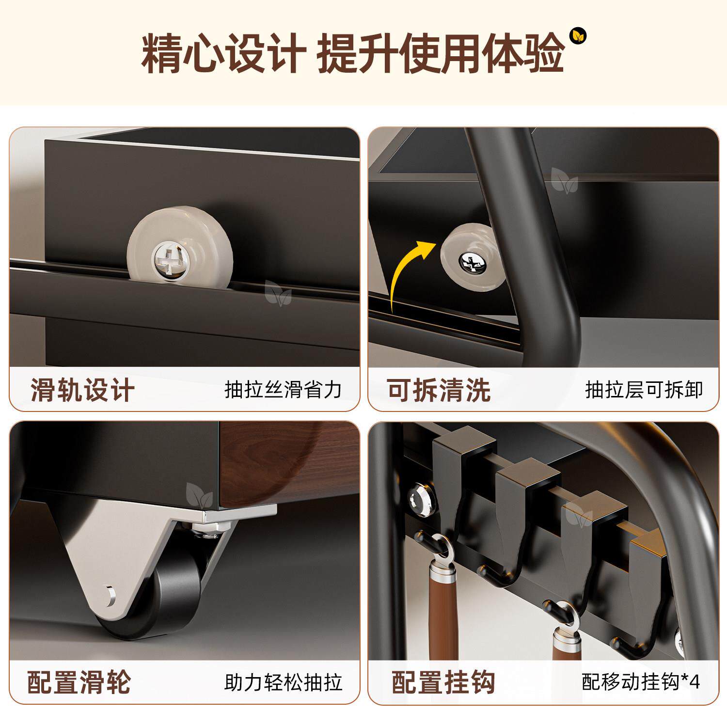 02新款抽拉式厨房6调料EBJ架多功2能瓶瓶罐罐层收纳架双层台面置