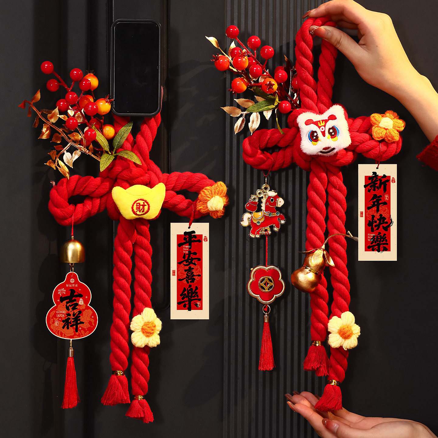 新年氛围布置过年春节装饰品挂件马年客厅农村大门万字结新春挂饰
