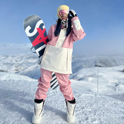 加厚滑雪服套装防风防水拼色设计