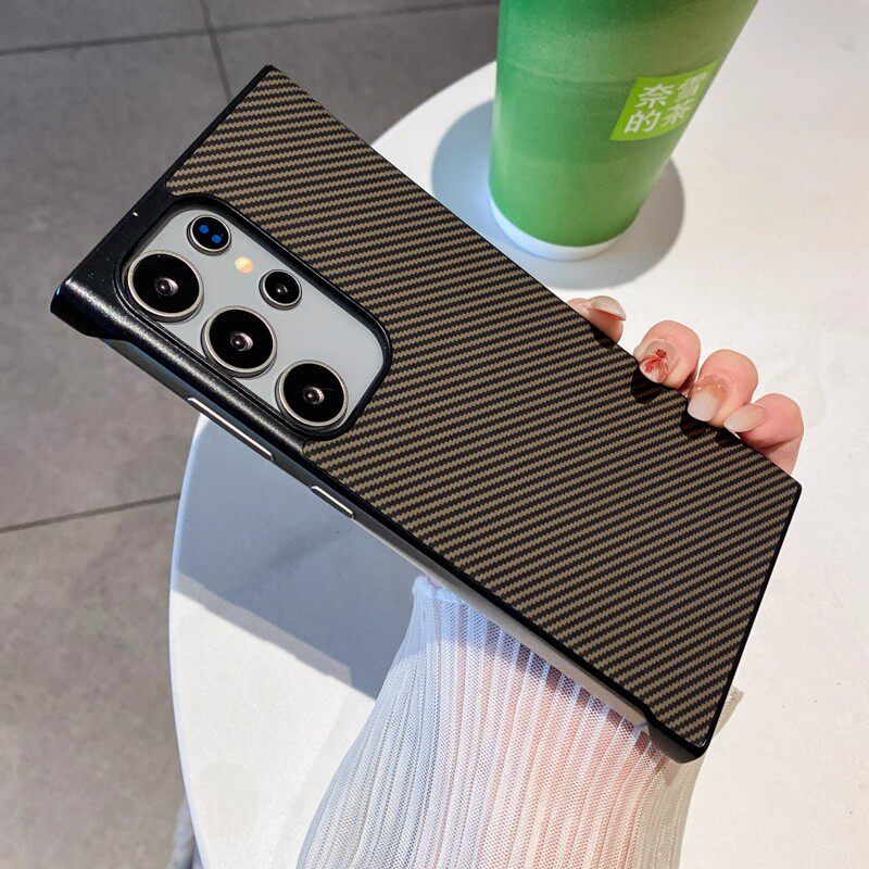适用三星GalaxyS25Ultra手机壳S25edge新款碳纤维纹s25+网红超薄无边框s24+新款防摔高级s24ultra简约硬壳男