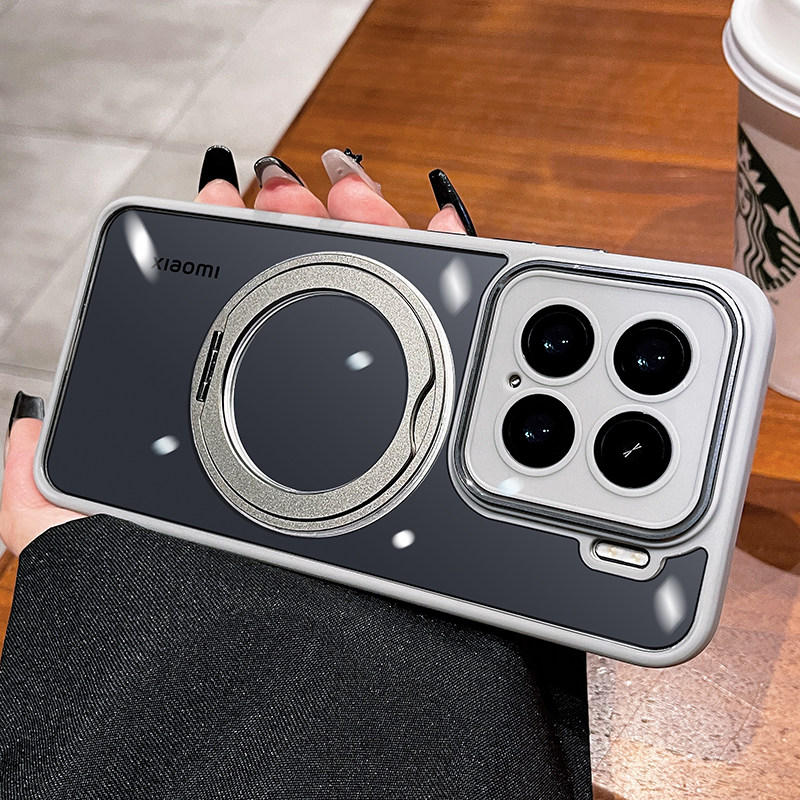 360磁吸支架适用小米15手机壳小米15pro保护套mi15新款带镜头膜mi15pro一体支点壳全包防摔男女高级软边硬壳