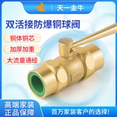 金牛PPR双活接防爆铜阀门 ppr球阀 4分 1寸 水管配件 6分 天一