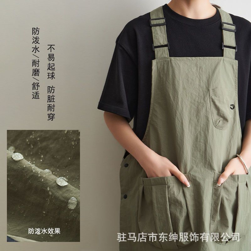 男女工装围裙罩衣印字logo餐饮宠物咖啡厅理发师服务员工作服