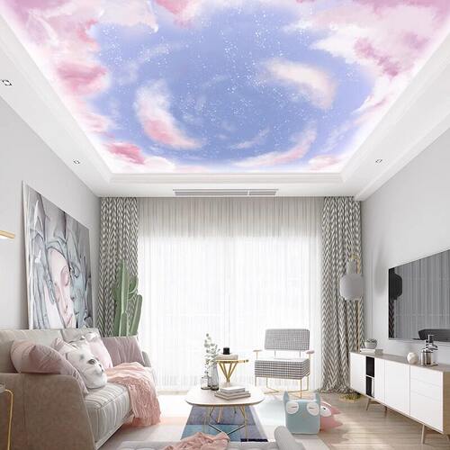 北欧ins风梦幻星空顶壁纸定制